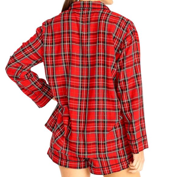 J. Crew Good Tidings Holiday Red Plaid Pajama Set Size Medium - Picture 2 of 11